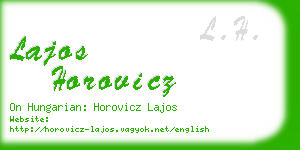 lajos horovicz business card
